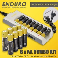 Multi 8 Slot AA and AAA Battery Charger with High Grade 2800mAH AA Batteries COMBO