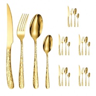 4pcs/16pcs/24pcs Stainless Steel Flatware Set, Unique Star Crystal Handle Knife Fork Spoon Cutlery, 