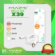 Maimi สายชาร์จ รุ่น X39 (สายUSB) / รุ่น X39PD (สายTypeC) Lightning / TypeC / MicroUSB ชาร์จไอโฟน ไอแพด แอนดรอยด์ แท้ 100% ประกัน 1ปี