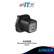 Anker Zolo Wall Charger A2698 30W Fast Charging USB-C Adapter for Smartphones & Tablets Compact Powe