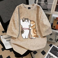 DailyTee Vintage T-Shirt Oversize'diet CATS Korean Print Soft Fabric Comfortable To Wear S-3XL COD