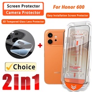 2 IN 1 Tempered Glass Film Honor 600 Film for Honor 600 Pro Honor 600e Honor 600 Lite 3D Camera Lens