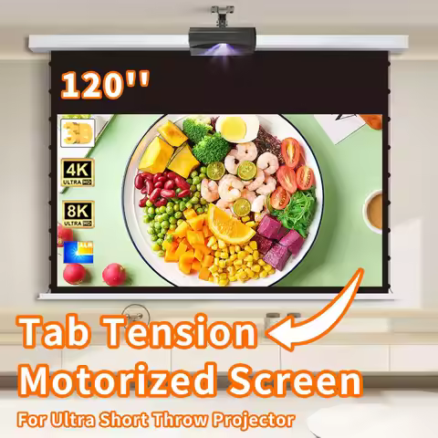 Electric Tab-tensioned Projection Screen for Ultra Short Throw Projector ALR UST Ambient Light Rejec