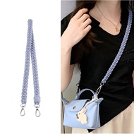 Bag straps, suitable for Longchamp dumpling bags hand-woven shoulder straps, hole-free transformation cross leather straps, boutique bag accessories