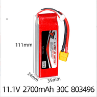 Pin Li-Po 3s 11.1v 2700mah xả 30c 803496 Máy bay cano Xe điều khiển V303 V393 WL913 Udii903 FT012
