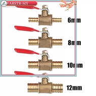 BJ 6/8/10/12mm Hose Barb Inline Brass Water/Air Gas Fuel Line Shut-off Ball Valve