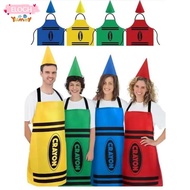 ELO11 Crayon Themed Gnome Set, Colorful Cleaning Crayon Apron,  Funny Art Craft Activity Fancy Dress