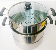 Stainless steel double bottom steamer pot pot milk pot 26CM 28CM 30CM