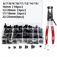 130Pcs+1 Plier/Set 6/7/8/9/10/11/12/13-25Mm Q673B Vacuum Spring Fuel Clip Oil Water Hose Pipe Tube C