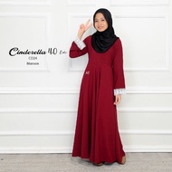 HITAM PUTIH Kids ONLY - Long Dress Cinderella Kembang Jubah Kids Girls Black White Navy Blue Maroon 