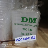 THINWALL DM 200 RECTANGLEML DM 200ML LUNCH BOX/ CONTENTS 25 SETS