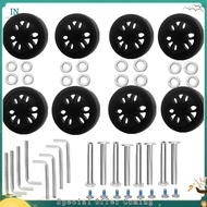 【bairddoro】8pcs Luggage Wheels Replacement Kit,Dia 2in/50mm Thick 0.47in/12mm Resistant Rubber Mute 