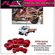 POLYMANN HINO DUTRO 300 WU710 FRONT STABILIZER BUSH SET PERFORMANCE POLY LINE BAR SATAY GETAH SWAY R