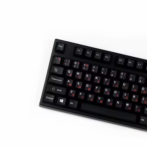 1 Set GMK WOB Red Cyrillic Key Caps PBT 5 Sides Dye Sublimation Keycaps Black Russian Keycap Cherry 