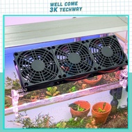 Super quiet aquarium and fish tank cooling fan set with on/off switch, complete feet and power sourc