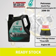 Petronas Mach5 Plus 20W50 20W-50 Engine Oil (4L) - Mileage 5000km Premium Mineral