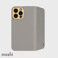 Moshi Overture 磁吸可拆式卡夾型皮套 for iPhone 14 Pro Max 寧靜灰