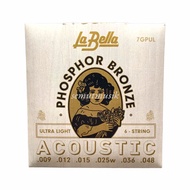 La Bella 7GPT 10-50 Phosphor Bronze Acoustic String Guitar Strings