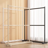 Vertical Dormitory Bedroom Clothing Double-Layer One-Piece Delivery Floor Hanger Plus Wheel Display 