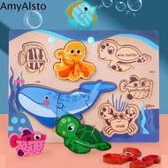 AMYALSTO 3D Puzzle Dinosaur Wooden Puzzle Wooden Montessori Wooden Dinosaur Toy Toddler Dinosaur Toy