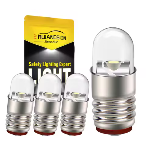 RUIANDSION 4Pcs E5 Mini Screw Lamp F5 SMD Ambient Bulb Super Bright 100Lm DC 3V 6V 12V 24V Small LED