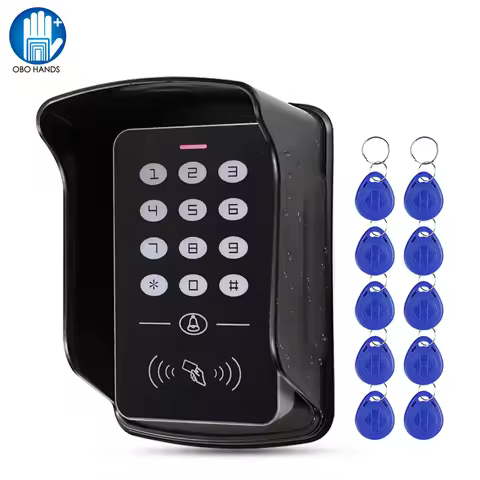 OBO Standalone Access Control Keypad RFID Keyboard System Waterproof Outdoor Cover 125KHz Controller
