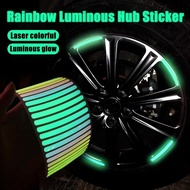 CRYSTAL Rainbow Reflective Glow-in-the-dark Sticker Rainbow Glow Bicycle Reflective Sticker Rim Sticker Rainbow Reflective Sticker Bicycle