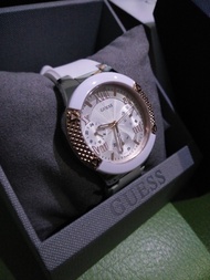 Jam tangan Guess wanita (asli, putih,rubber,new edition,garansi 1th)
