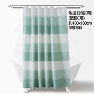 Waffle 條紋加厚滌綸布浴簾 - (i973)
