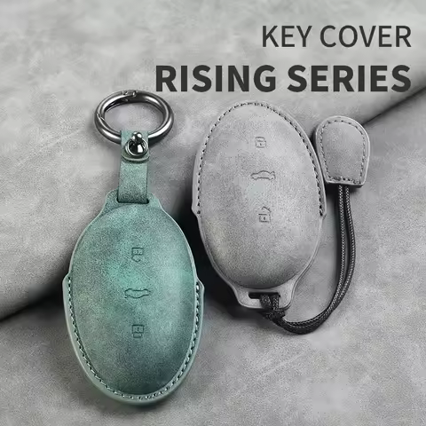 For RISING AUTO F7 R7 22-23 Leather Car Key Bag Case Wallet Holder Key Cover Key Chains