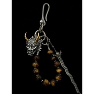 New creative retro warrior series niche high-end pants chain bead keychain