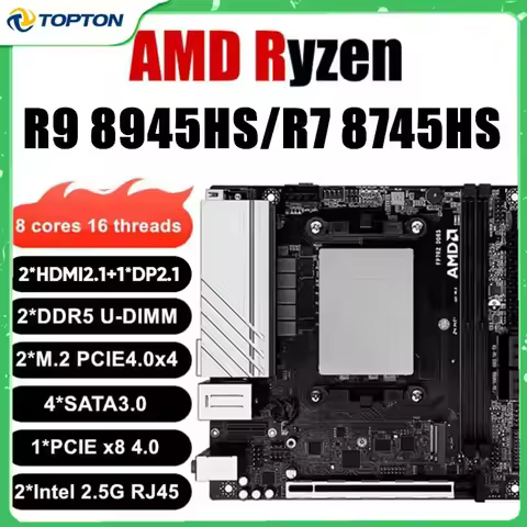 Topton N17 NAS Gaming Mainboard AMD Ryzen 9 8945HS 7940HS R7 8745HS 7840HS Firewall Motherboard 4*SA
