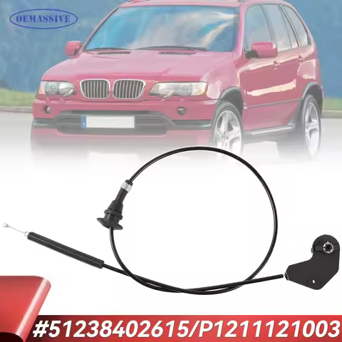 For BMW X5 E53 1999-2006 3.0d 3.0i 4.4i 4.6is 4.8is Hood Bonnet Release Cable 51238402615 Engine Loc