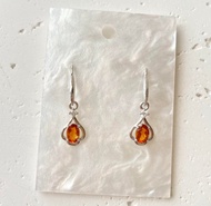 天然芬達色黃水晶耳環925純銀耳環戒指裸石寶石輕珠寶半寶石