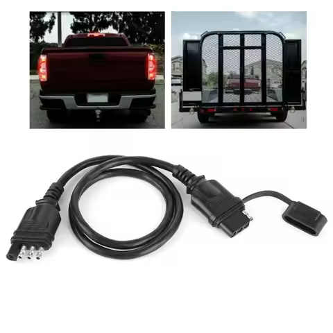 32in Length 4 Pin Flat Extension Cable 4 Pin Flat Wire Plug Male Female Connector RV Trailer Connect
