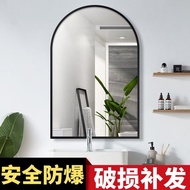 Bathroom Mirror Toilet Mirror Wall-Mounted Bathroom Mirror Arch Cosmetic Mirror Wall-Mounted Simpleins LXRM