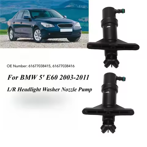 For BMW 5' E60 2003-2011 L/R Headlight Washer Nozzle Pump 61677038415 61677038416 New