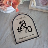 Arch Shape Customised Door Unit Number | Unit Number Signage | BTO Door Unit Number