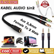 Aux audio Cable Splitter female to 2 male Computer audio Splitter 2in1