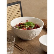 巖石紋米飯碗家用陶瓷湯碗面碗高級感小龍蝦水煮魚酸菜魚碗沙拉碗