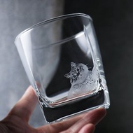 295cc【貓】(寫實版)寵物貓咪雕刻威士忌杯