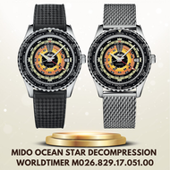 Mido M026.829.17.051.00 Jam Tangan Pria Mido Ocean Star Decompression Worldtimer Original