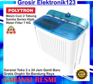 MESIN CUCI POLYTRON 2 Tabung Samba Series Hijab 7 KG – PWM 7072