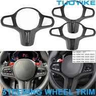 Car Real Carbon Fiber Steering Wheel Trim For BMW 5 6 7 8-Series X3M X4M X5M X6M X3 X4 X5 X6 X7 G01 
