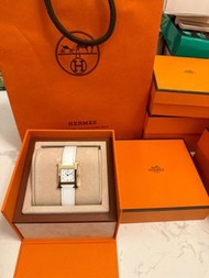 全新Hermes Watch H Gold White 手錶 有單有盒 full packaging 專門店買入 配貨價