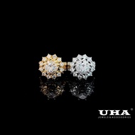 UHA women's ring plated with gold, diamond studded with CZ stone - UHA Jewelry N833