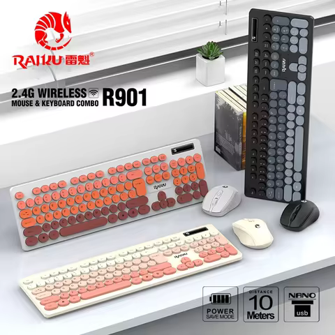 R901 Wireless Keyboard and Mouse Set 2.4GHz Wireless Keyboard with Silent Mouse Set Laptop Keyboard 
