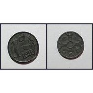 Netherlands Coin, 1 Cent 1942, Queen Wilhelmina, German Occupation.