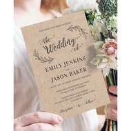 Kad Kahwin Design Rustic | Kad Kahwin Murah + FREE Alive Card | Cetaking