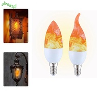IOLINIDT LED Flame Light Bulbs, Chandelier Base Plastic Candle Fire Light Bulb, Durable 2W E14 E27 F